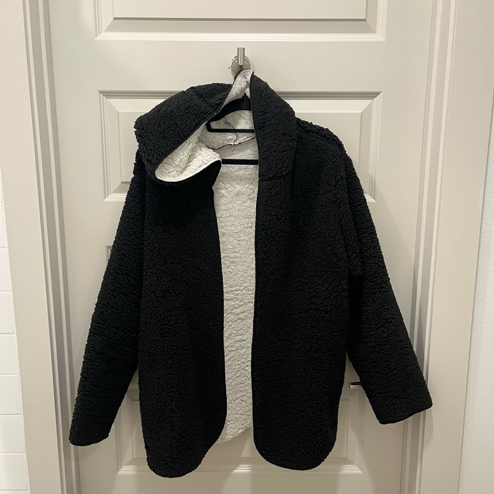 Black and White Sherpa Jacket
